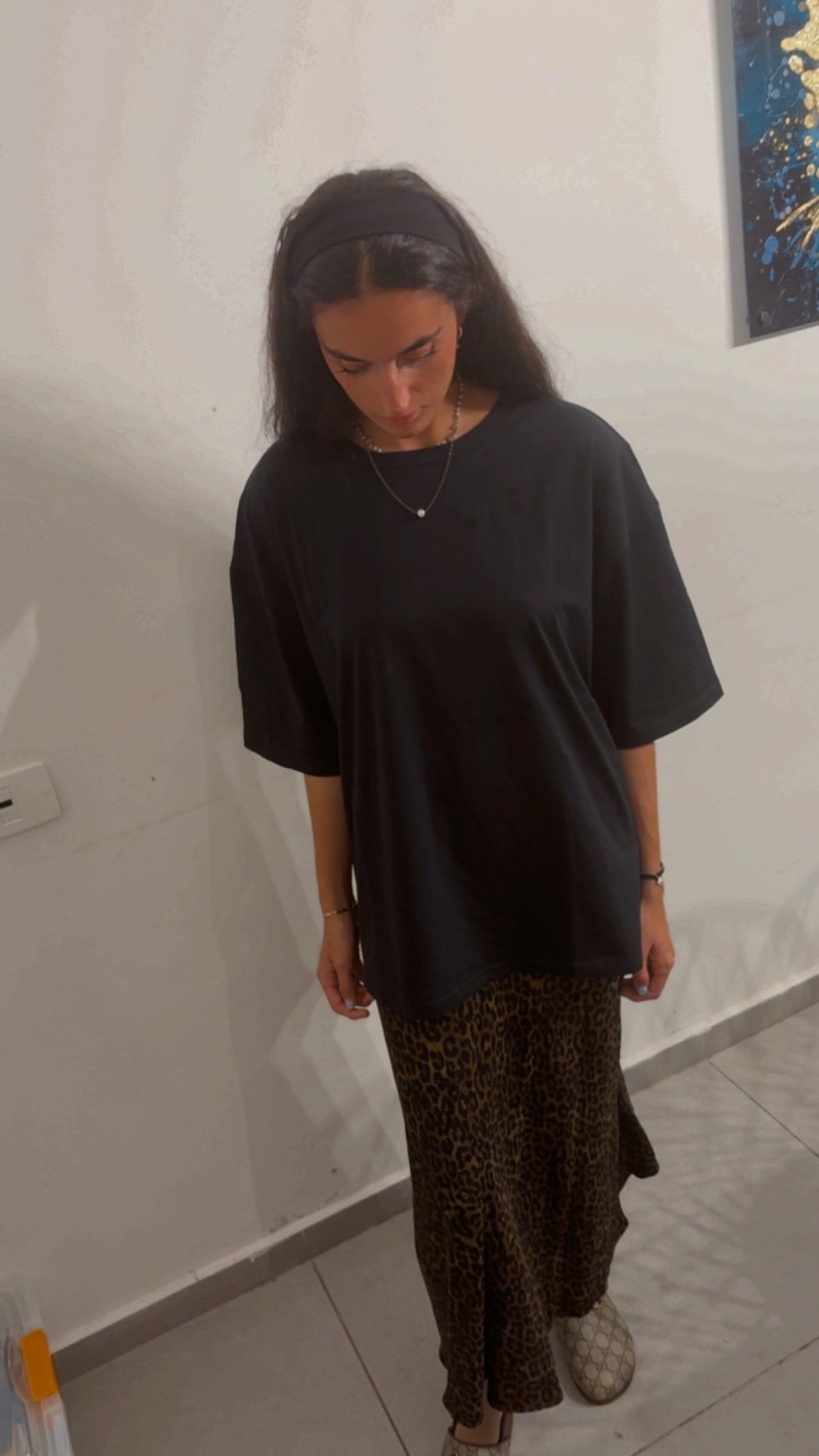 T-shirt manches 3/4 noir