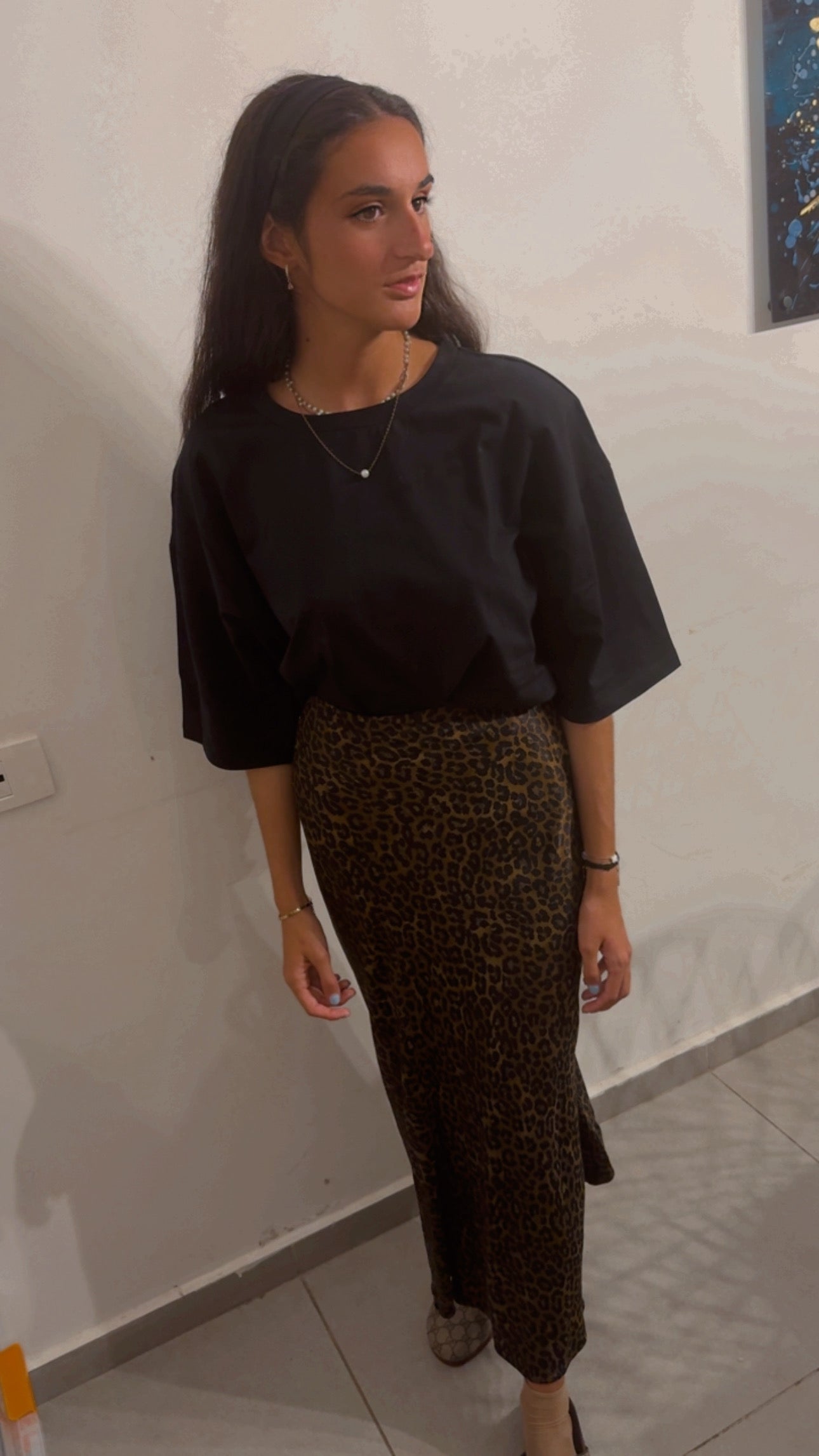 T-shirt manches 3/4 noir
